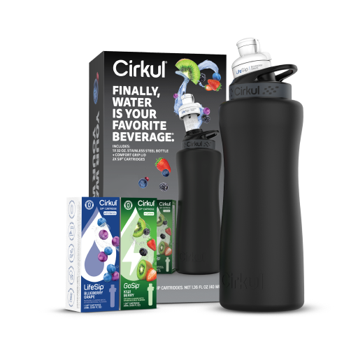 32oz. Matte Black Stainless Steel Bottle Starter Kit D8